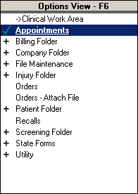 Appointments Options