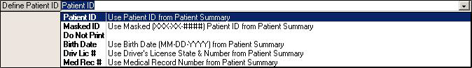 When creating a report, users control the appearance of the patient ID