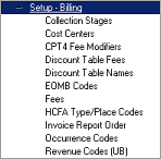 Setup billing menu
